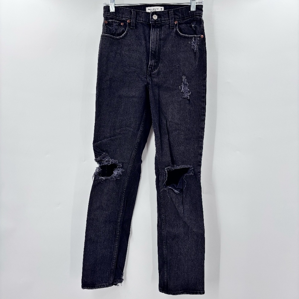 Abercrombie & Fitch Ultra High Rise The 90's Straight Leg Jeans Black Size 26